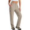 MoFiz Women’s Hiking Cargo Pants Lightweight Quick Dry UPF 50 Water Resistant Fishing Camping Travel Pant with 5 Pockets(Dark Khaki)