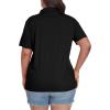 MoFiz Plus Size Zipper Up Golf Polo Shirts for Women Short Sleeve Collared Tennis Workout Tops Casual Activewear XL-5XL(Black)