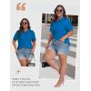 MoFiz Plus Size Zipper Up Golf Polo Shirts for Women Short Sleeve Collared Tennis Workout Tops Casual Activewear XL-5XL(Blue)