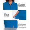 MoFiz Plus Size Zipper Up Golf Polo Shirts for Women Short Sleeve Collared Tennis Workout Tops Casual Activewear XL-5XL(Blue)