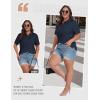 MoFiz Plus Size Zipper Up Golf Polo Shirts for Women Short Sleeve Collared Tennis Workout Tops Casual Activewear XL-5XL(Navy Blue)