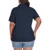 MoFiz Plus Size Zipper Up Golf Polo Shirts for Women Short Sleeve Collared Tennis Workout Tops Casual Activewear XL-5XL(Navy Blue)