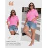 MoFiz Plus Size Zipper Up Golf Polo Shirts for Women Short Sleeve Collared Tennis Workout Tops Casual Activewear XL-5XL(Pink)