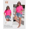 MoFiz Plus Size Zipper Up Golf Polo Shirts for Women Short Sleeve Collared Tennis Workout Tops Casual Activewear XL-5XL(Rose Red)