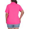MoFiz Plus Size Zipper Up Golf Polo Shirts for Women Short Sleeve Collared Tennis Workout Tops Casual Activewear XL-5XL(Rose Red)
