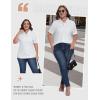 MoFiz Plus Size Zipper Up Golf Polo Shirts for Women Short Sleeve Collared Tennis Workout Tops Casual Activewear XL-5XL(White)