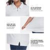 MoFiz Plus Size Zipper Up Golf Polo Shirts for Women Short Sleeve Collared Tennis Workout Tops Casual Activewear XL-5XL(White)