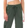 MoFiz Womens Capris with Pockets Loose Fit Casual Capri Pants Dressy Lightweight Ladies Baggy Cargo Pants for Hiking(Army Green)
