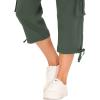 MoFiz Womens Capris with Pockets Loose Fit Casual Capri Pants Dressy Lightweight Ladies Baggy Cargo Pants for Hiking(Army Green)