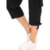 MoFiz Womens Capris with Pockets Loose Fit Casual Capri Pants Dressy Lightweight Ladies Baggy Cargo Pants for Hiking(Black)