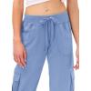 MoFiz Womens Capris with Pockets Loose Fit Casual Capri Pants Dressy Lightweight Ladies Baggy Cargo Pants for Hiking(Blue 1)