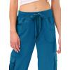 MoFiz Womens Capris with Pockets Loose Fit Casual Capri Pants Dressy Lightweight Ladies Baggy Cargo Pants for Hiking(Blue)