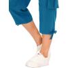 MoFiz Womens Capris with Pockets Loose Fit Casual Capri Pants Dressy Lightweight Ladies Baggy Cargo Pants for Hiking(Blue)