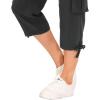 MoFiz Womens Capris with Pockets Loose Fit Casual Capri Pants Dressy Lightweight Ladies Baggy Cargo Pants for Hiking(Dark Grey)