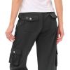 MoFiz Womens Capris with Pockets Loose Fit Casual Capri Pants Dressy Lightweight Ladies Baggy Cargo Pants for Hiking(Dark Grey)