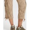 MoFiz Womens Capris with Pockets Loose Fit Casual Capri Pants Dressy Lightweight Ladies Baggy Cargo Pants for Hiking(Dirty Khaki)