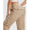 MoFiz Womens Capris with Pockets Loose Fit Casual Capri Pants Dressy Lightweight Ladies Baggy Cargo Pants for Hiking(Dirty Khaki)