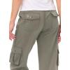 MoFiz Womens Capris with Pockets Loose Fit Casual Capri Pants Dressy Lightweight Ladies Baggy Cargo Pants for Hiking(Grey)