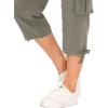 MoFiz Womens Capris with Pockets Loose Fit Casual Capri Pants Dressy Lightweight Ladies Baggy Cargo Pants for Hiking(Grey)