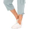 MoFiz Womens Capris with Pockets Loose Fit Casual Capri Pants Dressy Lightweight Ladies Baggy Cargo Pants for Hiking(Light Gray)