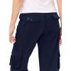 MoFiz Womens Capris with Pockets Loose Fit Casual Capri Pants Dressy Lightweight Ladies Baggy Cargo Pants for Hiking(Navy)