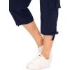 MoFiz Womens Capris with Pockets Loose Fit Casual Capri Pants Dressy Lightweight Ladies Baggy Cargo Pants for Hiking(Navy)
