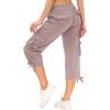 MoFiz Womens Capris with Pockets Loose Fit Casual Capri Pants Dressy Lightweight Ladies Baggy Cargo Pants for Hiking(Pink)