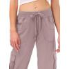 MoFiz Womens Capris with Pockets Loose Fit Casual Capri Pants Dressy Lightweight Ladies Baggy Cargo Pants for Hiking(Pink)