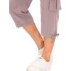 MoFiz Womens Capris with Pockets Loose Fit Casual Capri Pants Dressy Lightweight Ladies Baggy Cargo Pants for Hiking(Pink)