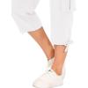 MoFiz Womens Capris with Pockets Loose Fit Casual Capri Pants Dressy Lightweight Ladies Baggy Cargo Pants for Hiking(White)