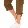 MoFiz Womens Capris with Pockets Loose Fit Casual Capri Pants Dressy Lightweight Ladies Baggy Cargo Pants for Hiking(Yellow 1)
