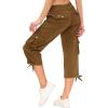 MoFiz Womens Capris with Pockets Loose Fit Casual Capri Pants Dressy Lightweight Ladies Baggy Cargo Pants for Hiking(Yellow 1)