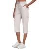 MoFiz Women’s Cargo Capris Pants with Pockets Lightweight Quick Dry Travel Hiking Summer Pants for Women(Ash Gray)