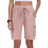 MoFiz Women’s Cargo Shorts Quick Dry Athletic Shorts Lightweight Running Summer Hiking Shorts with Pockets(Dusty Pink)