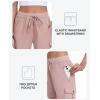 MoFiz Women’s Cargo Shorts Quick Dry Athletic Shorts Lightweight Running Summer Hiking Shorts with Pockets(Dusty Pink)