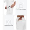 MoFiz Women’s Cargo Shorts Quick Dry Athletic Shorts Lightweight Running Summer Hiking Shorts with Pockets(White)