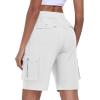 MoFiz Women’s Cargo Shorts Quick Dry Athletic Shorts Lightweight Running Summer Hiking Shorts with Pockets(White)