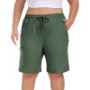 MoFiz Women’s Plus Size Hiking Cargo Shorts Quick Dry Golf Active Shorts Lightweight Summer Shorts with Pockets(Army Green)