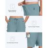 MoFiz Women’s Plus Size Hiking Cargo Shorts Quick Dry Golf Active Shorts Lightweight Summer Shorts with Pockets(Grey Blue)