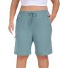 MoFiz Women’s Plus Size Hiking Cargo Shorts Quick Dry Golf Active Shorts Lightweight Summer Shorts with Pockets(Grey Blue)