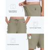 MoFiz Women’s Plus Size Hiking Cargo Shorts Quick Dry Golf Active Shorts Lightweight Summer Shorts with Pockets(Grey Khaki)