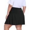 MoFiz Women’s Plus Size Skorts with Pockets Tennis Golf Skirt with Shorts Knee Length High Waisted Athletic Workout Skort(Black)