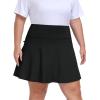 MoFiz Women’s Plus Size Skorts with Pockets Tennis Golf Skirt with Shorts Knee Length High Waisted Athletic Workout Skort(Black)