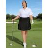 MoFiz Women’s Plus Size Skorts with Pockets Tennis Golf Skirt with Shorts Knee Length High Waisted Athletic Workout Skort(Black)