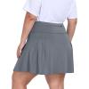 MoFiz Women’s Plus Size Skorts with Pockets Tennis Golf Skirt with Shorts Knee Length High Waisted Athletic Workout Skort(Grey)