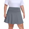 MoFiz Women’s Plus Size Skorts with Pockets Tennis Golf Skirt with Shorts Knee Length High Waisted Athletic Workout Skort(Grey)