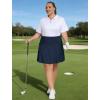 MoFiz Women’s Plus Size Skorts with Pockets Tennis Golf Skirt with Shorts Knee Length High Waisted Athletic Workout Skort(Navy Blue)