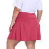 MoFiz Women’s Plus Size Skorts with Pockets Tennis Golf Skirt with Shorts Knee Length High Waisted Athletic Workout Skort(Rose Red)