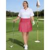 MoFiz Women’s Plus Size Skorts with Pockets Tennis Golf Skirt with Shorts Knee Length High Waisted Athletic Workout Skort(Rose Red)