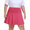 MoFiz Women’s Plus Size Skorts with Pockets Tennis Golf Skirt with Shorts Knee Length High Waisted Athletic Workout Skort(Rose Red)